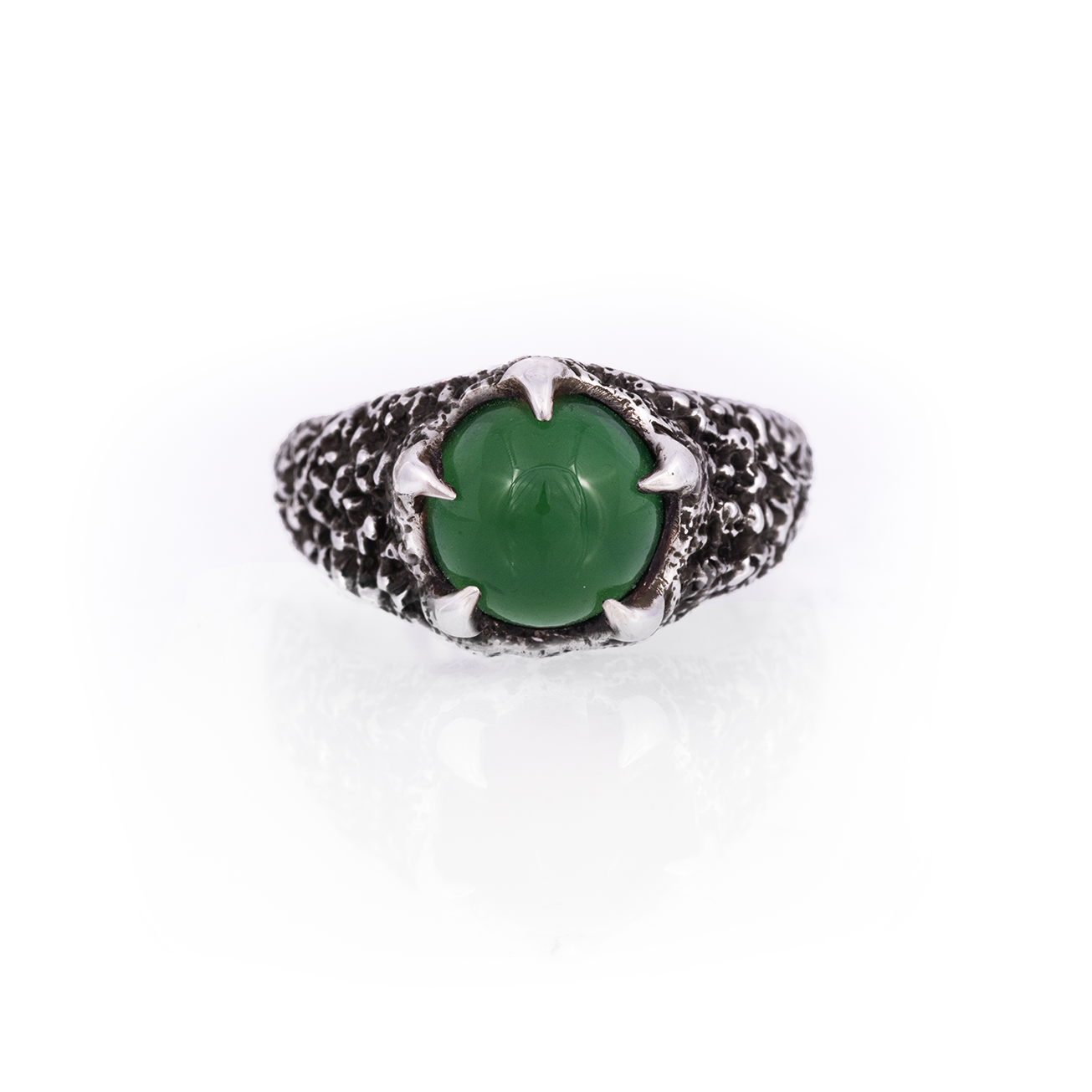 Green Onyx Pentaclaw Ring